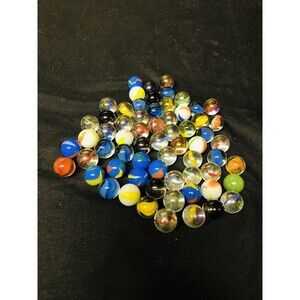 Lot Of Marbles Mixed Collection Clear Opaque Multicolored Glass